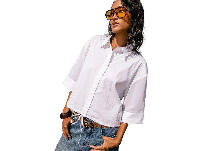 chemise - MANCHE LONGUE - vetement femme - Coton - Blanc - Freeman t.porter