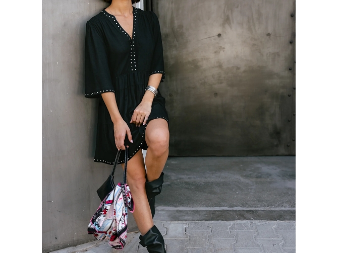 robe - COURTE - vetement femme - Coton - Noir - Freeman t.porter8180301_2