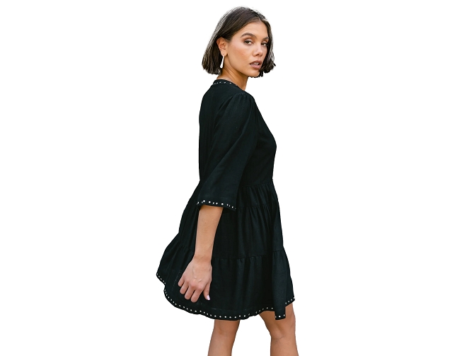 robe - COURTE - vetement femme - Coton - Noir - Freeman t.porter8180301_4