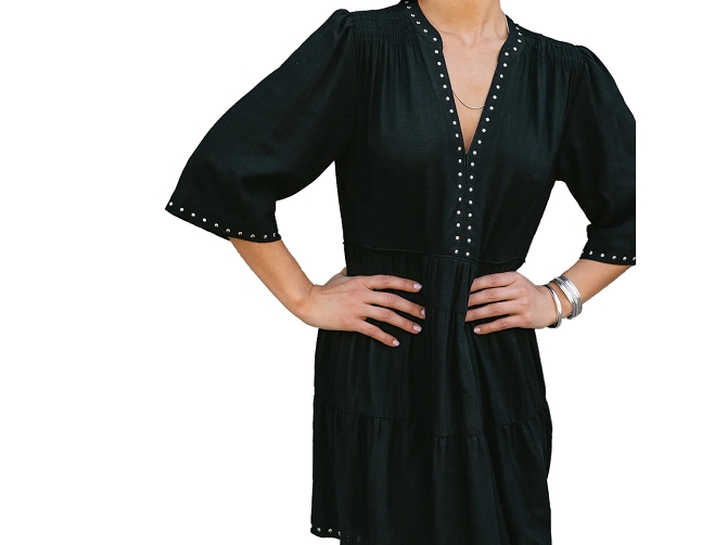 robe - COURTE - vetement femme - Coton - Noir - Freeman t.porter8180301_5