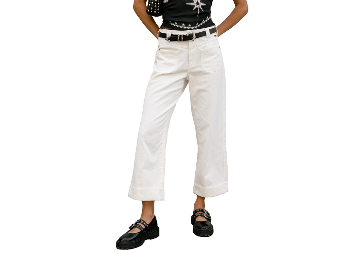 pantalon - CHINO - vetement femme - Coton - Blanc - Freeman t.porter