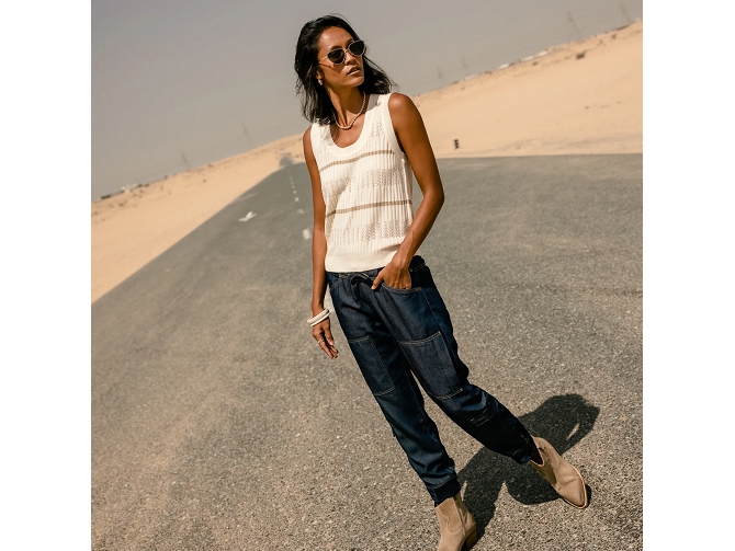 tee shirt - MANCHE COURTE - vetement femme - Coton - Crème - Freeman t.porter8181201_3