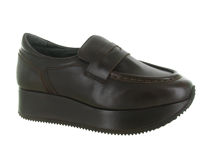 mocassins - Elégant - femme - Cuir - Chocolat - Softwaves