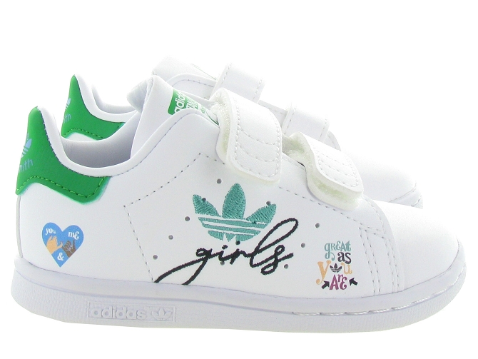 Adidas baskets et sneakers stan smith cf girl velcro blanc9008201_2
