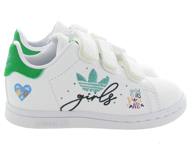 Adidas baskets et sneakers stan smith cf girl velcro blanc9008201_5