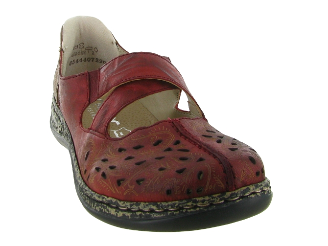 ballerines - Ballerine plate - femme - Cuir - Rouge - Rieker9620002_3