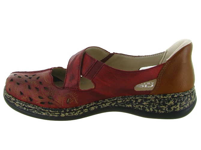 ballerines - Ballerine plate - femme - Cuir - Rouge - Rieker9620002_4