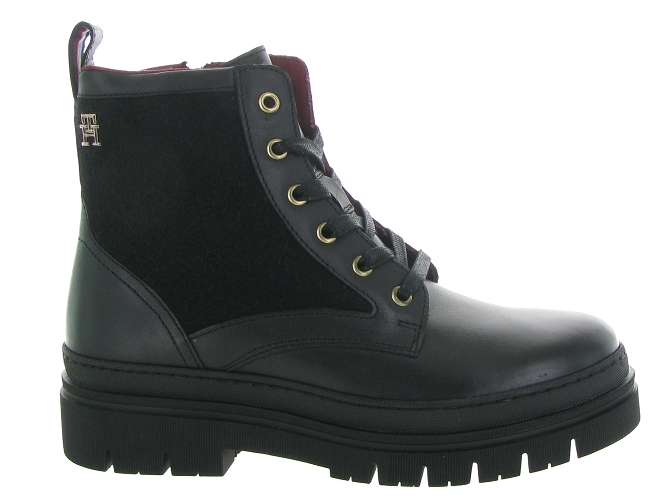 bottines et boots - Motardes - femme - Cuir - Noir - Tommy hilfiger9676601_2
