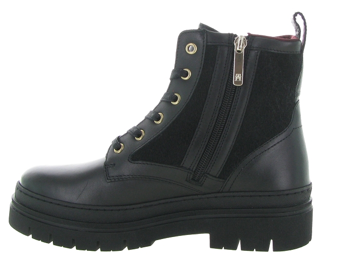 bottines et boots - Motardes - femme - Cuir - Noir - Tommy hilfiger9676601_4