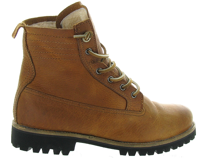 apres ski bottes fourrees - Chaussure neige - femme - Cuir - Chestnut - Black stone9837101_2