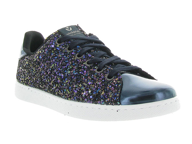 Victoria, Baskets 12558 Glitter Noir Femme