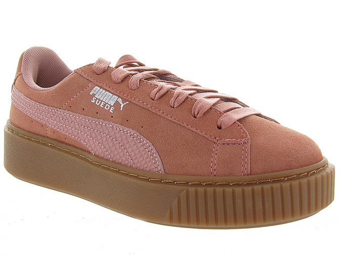 puma basket platform rose