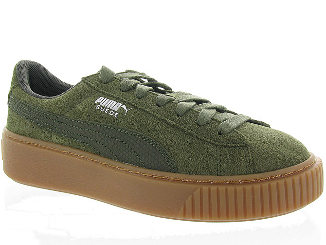 suede platform gum kaki baskets et 