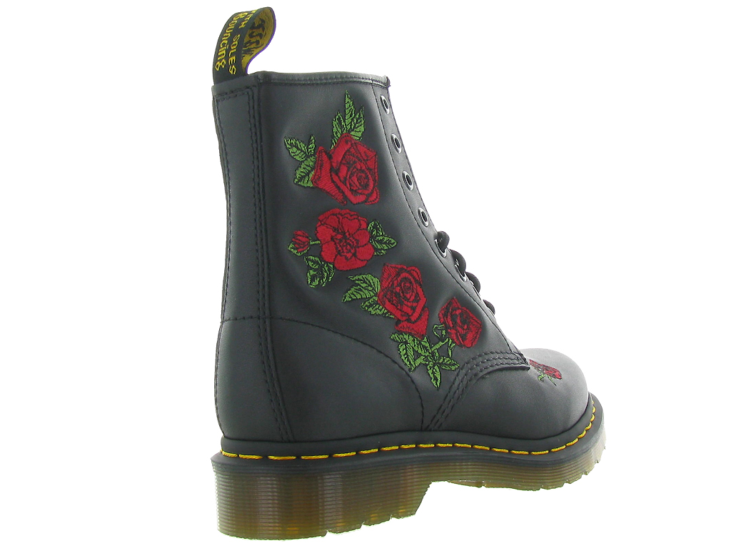 doc martens noir avec rose
