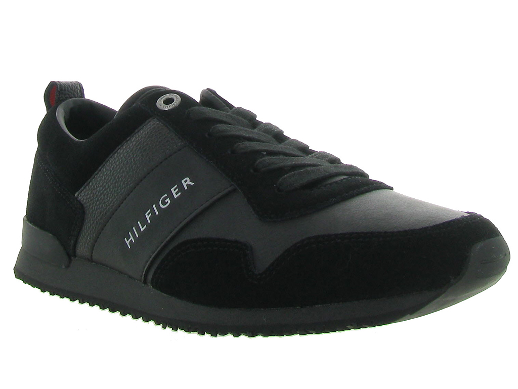 Tommy hilfiger baskets et sneakers iconic leather suede noir