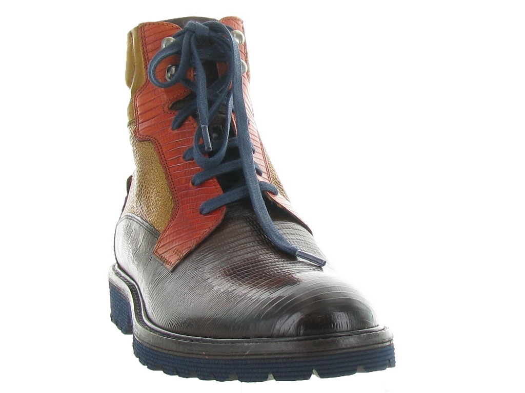bottines rouges en cuir