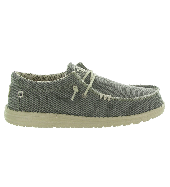 Chaussures HEYDUDE Wally Stretch Canvas Pour Homme - Style Mocassin Confortable - Semelles Légères, Lavables - Taille 43