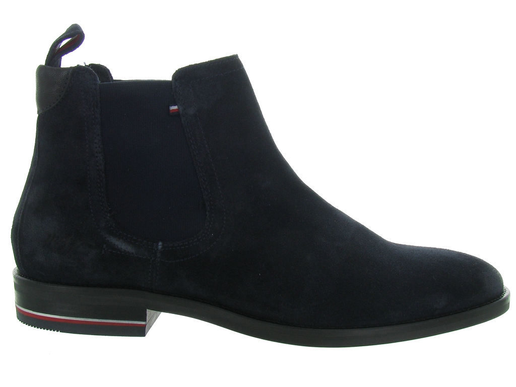 bottes chelsea en daim logo signature