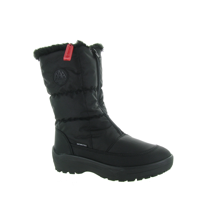 Achat chaussures Antarctica Femme Botte Pluie Neige, vente Antarctica 687  Noir - Fourrure beige - Lacet - Botte neige Femme