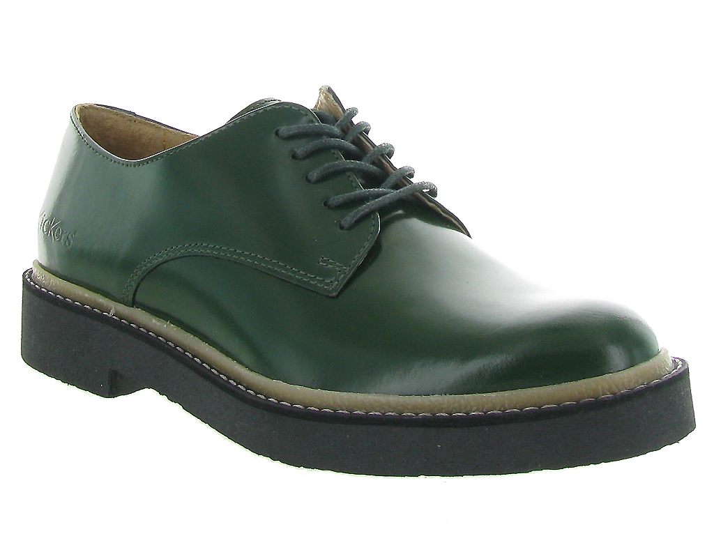 chaussures cuir vert femme