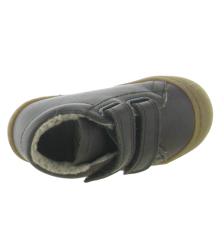 pre marche du 16 au 23 bebe garcon Naturino cocoon boy velcro fourre marron  fonce