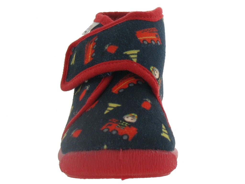 Chaussons Bellamy, chaussons bébé garçons motif pompier marine