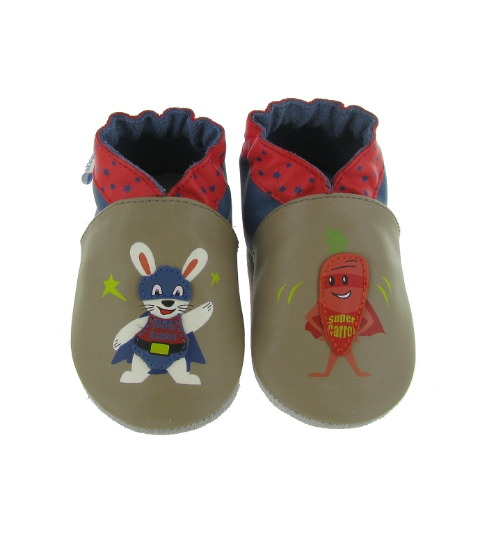 chaussons et pantoufles bebe garcon Robeez mega heroes gris