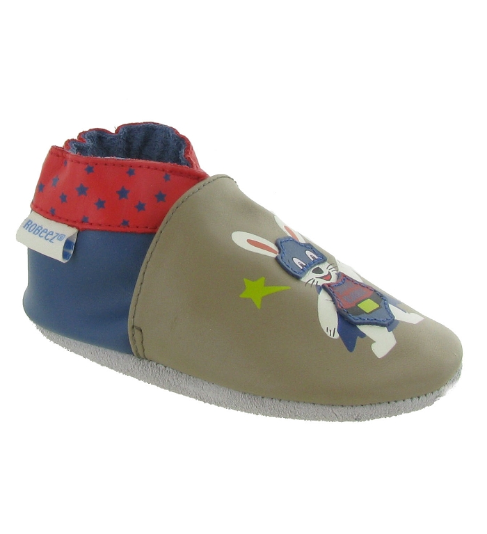 chaussons et pantoufles bebe garcon Robeez mega heroes gris