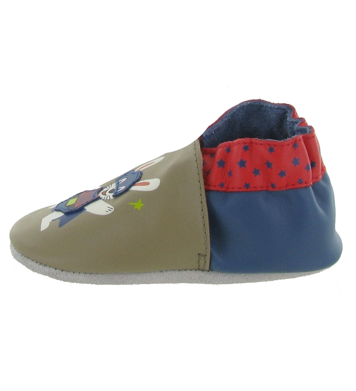 chaussons et pantoufles bebe garcon Robeez mega heroes gris