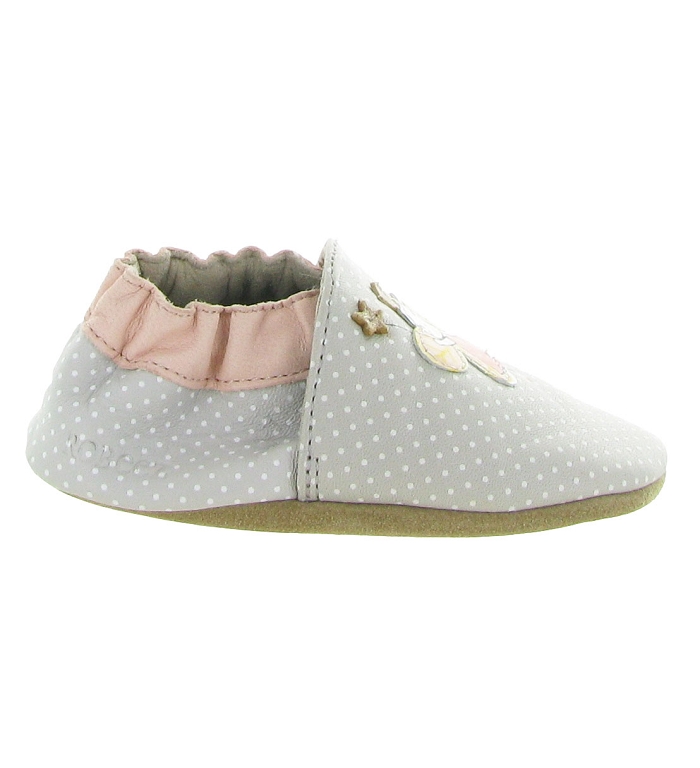 chaussons et pantoufles bebe fille Robeez fancy girl gris